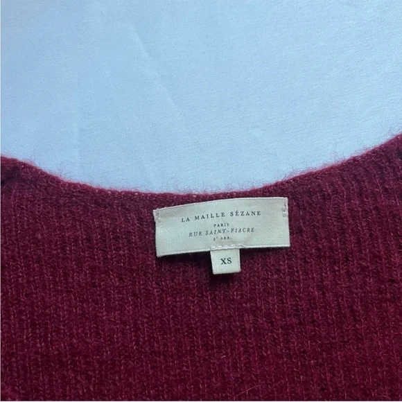Sezane Burgundy Women's Sweater/Jumper- XS - Picture 5 of 8